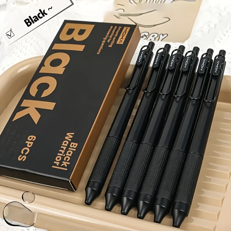 TEMU 6 Fountain Pen Set: Smooth Writing, Durable Plastic Material, 0.5 Mm Nib, Suitable For School And Office, Back To School.