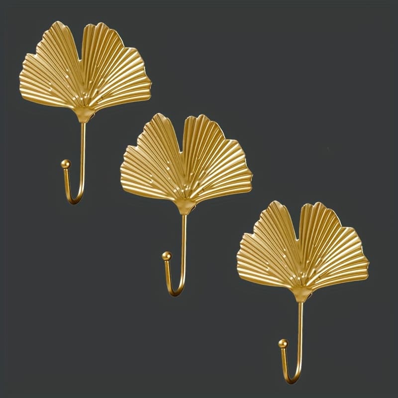 TEMU Set Of 3 Decorative Wall Hooks Design, Golden Wall-mounted Hooks For Keys And Towels, Vintage Coat Rack Suitable For , Bathrooms, And Bedroom Cottage Decor, Utility Hooks