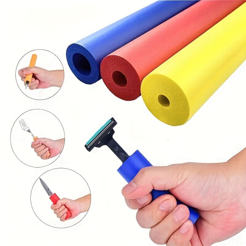 TEMU 3 Adjustable Foam In Sizes, Designed As Assistive Devices For Holding, Reusable Tools Suitable For The Elderly And Disabled, Enhancing Grip For Spoons, Knives, And Forks, Featuring