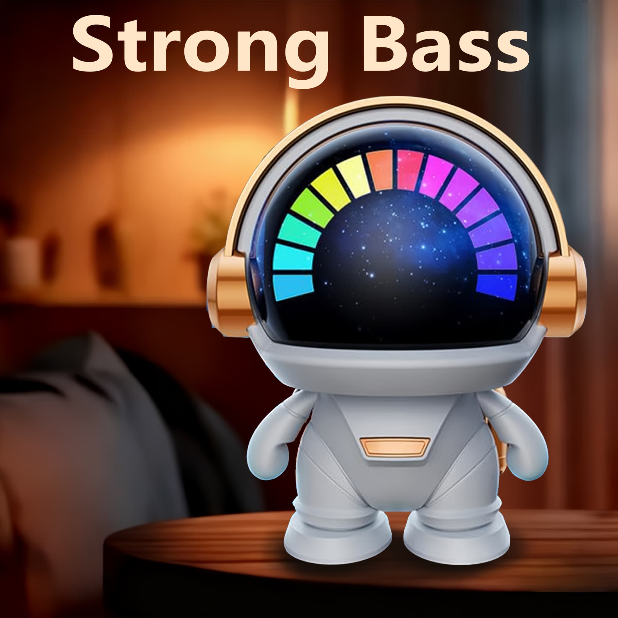 TEMU Cute Astronaut Small Speaker, Small Wireless Portable Speaker With Led Light, Home Party Office Decoration Subwoofer, Portable Speaker, Birthday Gift