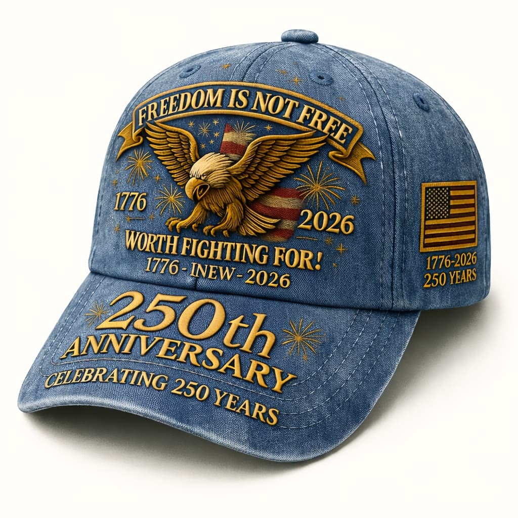 TEMU 250th Anniversary Commemorative With Golden Lettering - Punk Style Unisex Hat Suitable For & Events - Comfortable Wearable Accessory For Parties, Collectibles & Daily Outfits