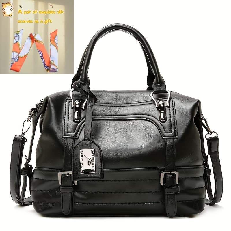 TEMU Vintage Handbag, Large Capacity Crossbody Bag, Exquisite Scarf, Men/ Women's Shoulder Bag For Best Birthday Gifts