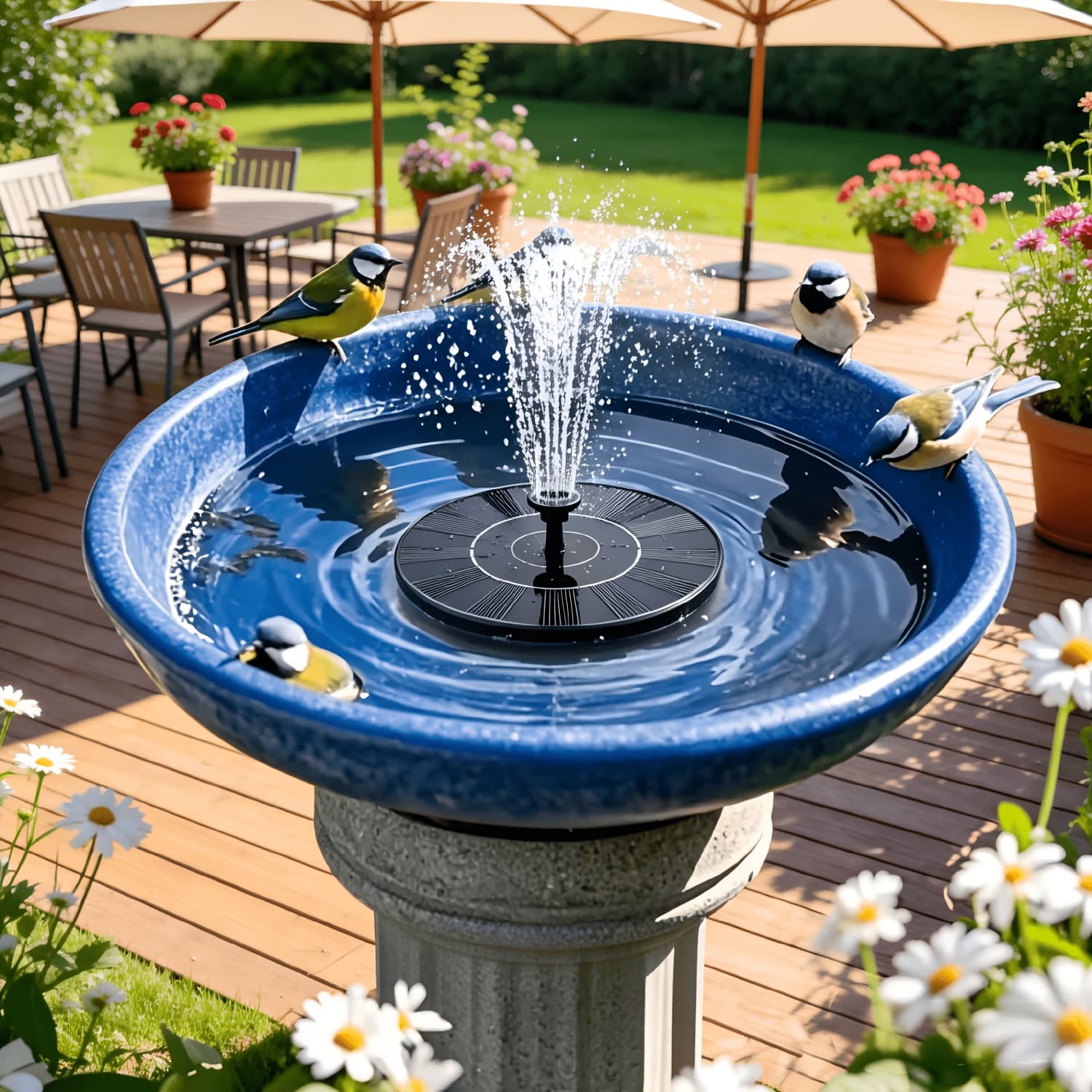 TEMU 1/2/3pcs Solar Bird Bath Fountains Pump, Upgrade 2.5w Solar Fountain With 6 Nozzle, Free Standing Floating Solar Powered Water Fountain Pump For Bird Bath, Garden, Pond, Pool, Outdoor