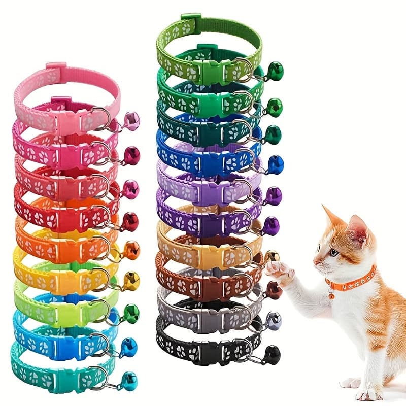 TEMU 19pcs Reflective Cat Collars With Safety And Bell, Pet Collars For Kitty Safety And Identification