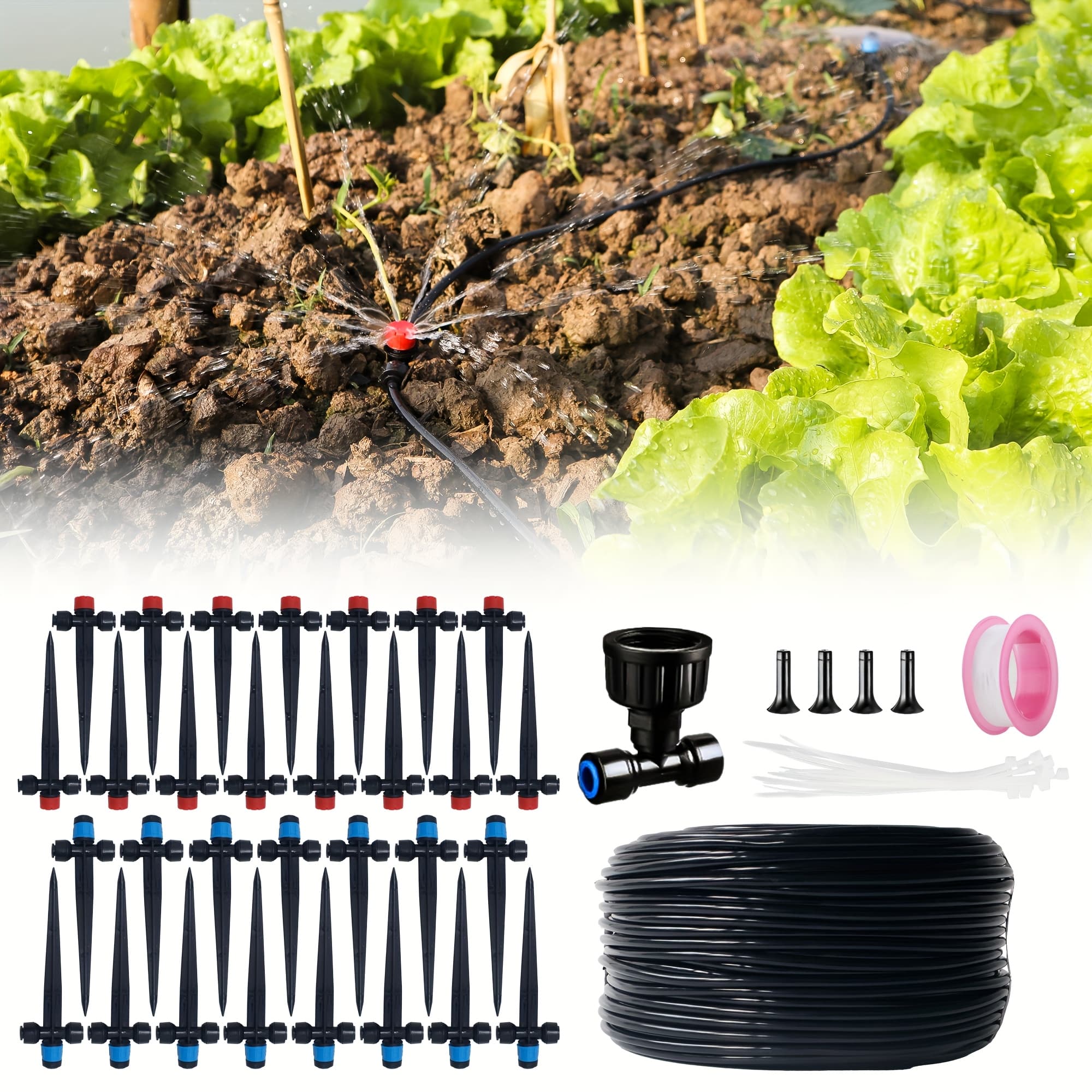 TEMU 1 Set 98ft Drip Irrigation System, Diy Garden Drip Irrigation Kit, Garden Plant Automatic Watering System &hose Kit For Garden Watering