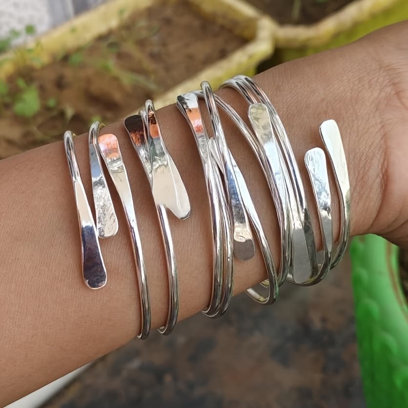 TEMU 5pcs/set Vintage Bohemian Adjustable Silvery Color Bracelet Women Bangles - Alloy Stackable Bangle For Daily, Holiday, No Mosaic - Versatile Jewelry Gift