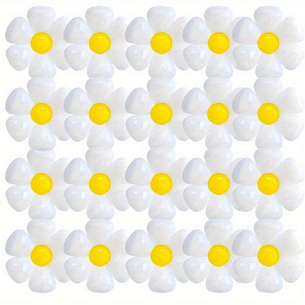 TEMU 20pcs Daisy-shaped Aluminum Film Balloons, Uncharged Sunflower Party Decorations For Birthday & Gathering Photo Backdrops, Birthday Balloons