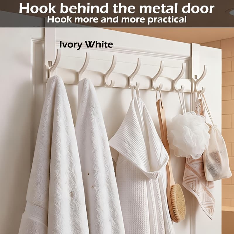 TEMU Over The Door Organizer, 14 Large Hooks Door Hanger Holder, Rustproof Heavy Duty Coat Rack, Towel Hook Set For Bedroom Kitchen Entryway, Apartment Essentials