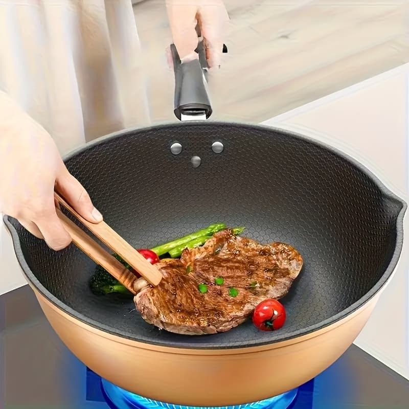 TEMU [cast Iron Nonstick Honeycomb Frying Pan] 11.02/-inch Nonstick Honeycomb For Steaks, Stir-fry, Eggs & Braising-non Toxic Cooking Pan Compatible With All Cooktops