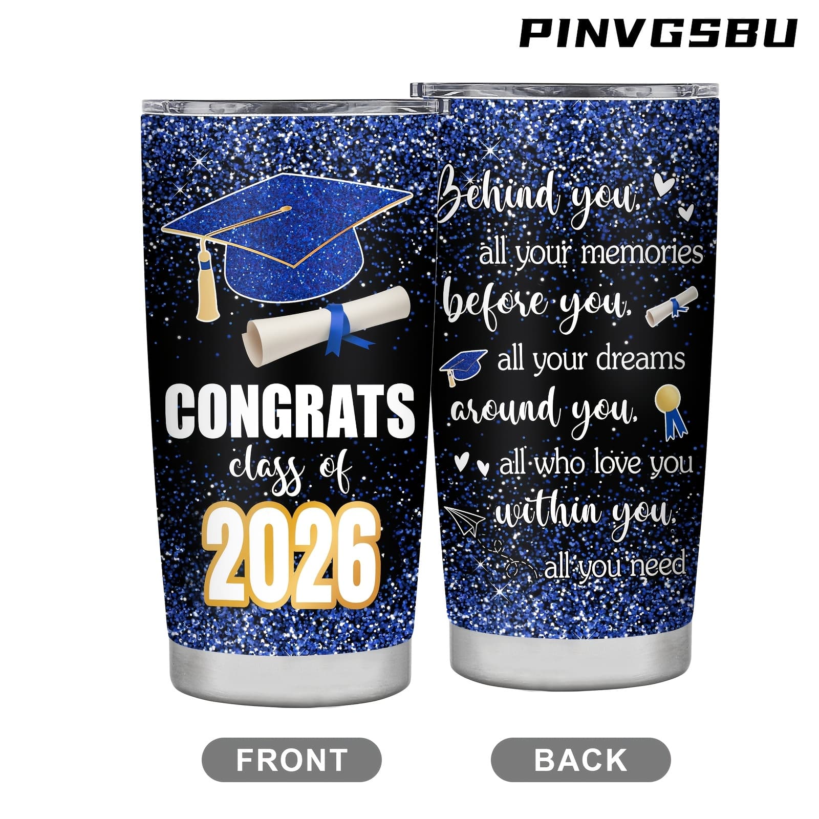 TEMU 1pc 20oz Congratas Stainless Steel Cup With Lid - Vacuum Insulated Insulated Cup, , Double-walled Travel Cup, Bpa-free - Ideal Gift For The Holidays