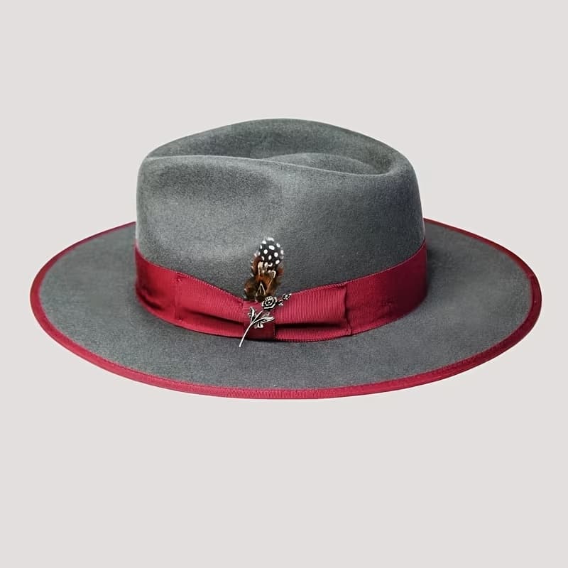 TEMU Adjustable Felt Hat In Slate Gray + Burgundy - The Perfect Christmas Gift