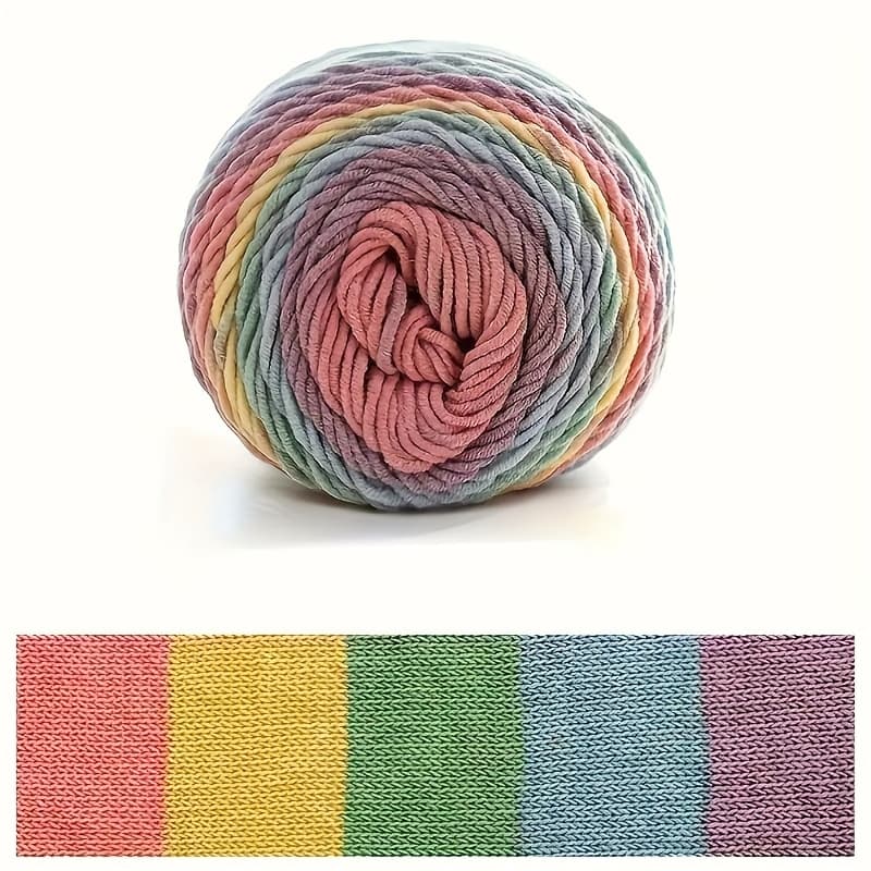 TEMU Valentine's Day, Spring Refresh, Easter 4 Packs Of 5 Strands Of Milk Cotton Rainbow Thread For Knitting And Crochet Scarf Pillow Blanket, 633 Feet