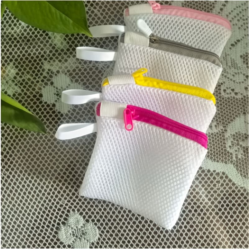 TEMU 4pcs Random Washing Machine Fragile Bag, Small Polyester Fine Mesh Laundry Bag, Hotel Home Laundry Bag, Laundry Bags