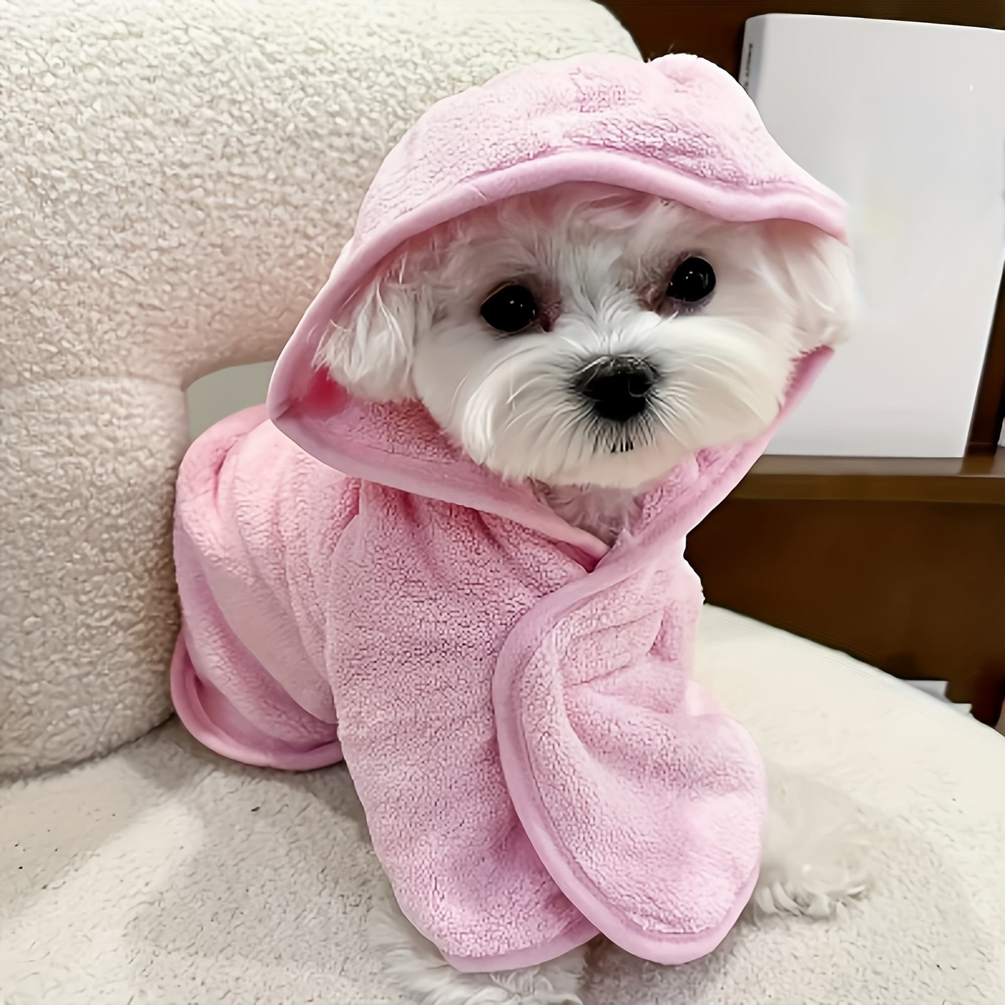 TEMU Super Absorbent Pet Robe Suitable For Small To Medium Dogs And Cats Small Animals - Quick Drying, Soft, , Pet Absorbent Towel, Quick- With Secure Closure