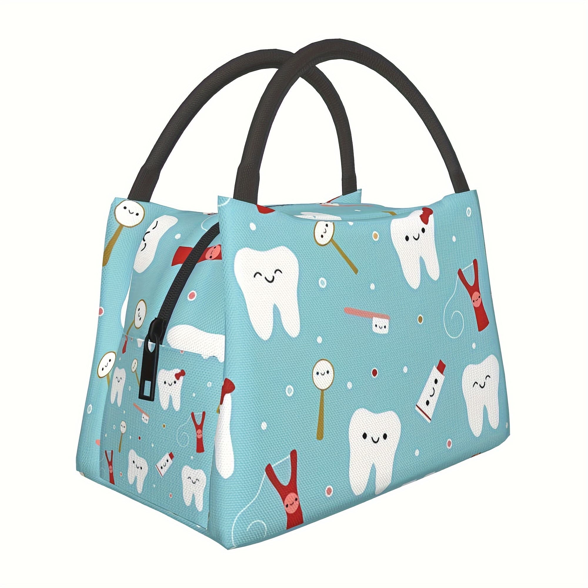 TEMU 1pc , Portable Reusable Insulated Bag, Cooler Bag, Lunch Bag, Camping Picnic Beach Essential, Suitable For Home, Restaurant, Office, Construction Site And Outdoor, 11 X 6.3 X 6.7 Inches