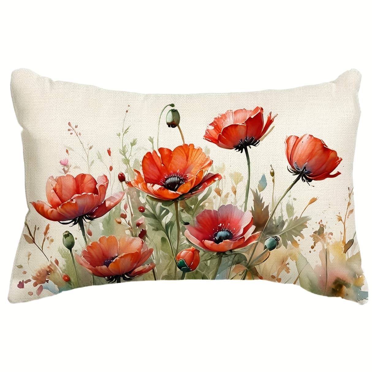 TEMU 1pc, Linen Summer Lumbar Decorative Rectangle Pillow Cover 12 X 20, Porch Patio Outdoor Pillowcase, Seasonal Farmhouse Sofa Couch Home Decoration(single Side, No Pillow Core)
