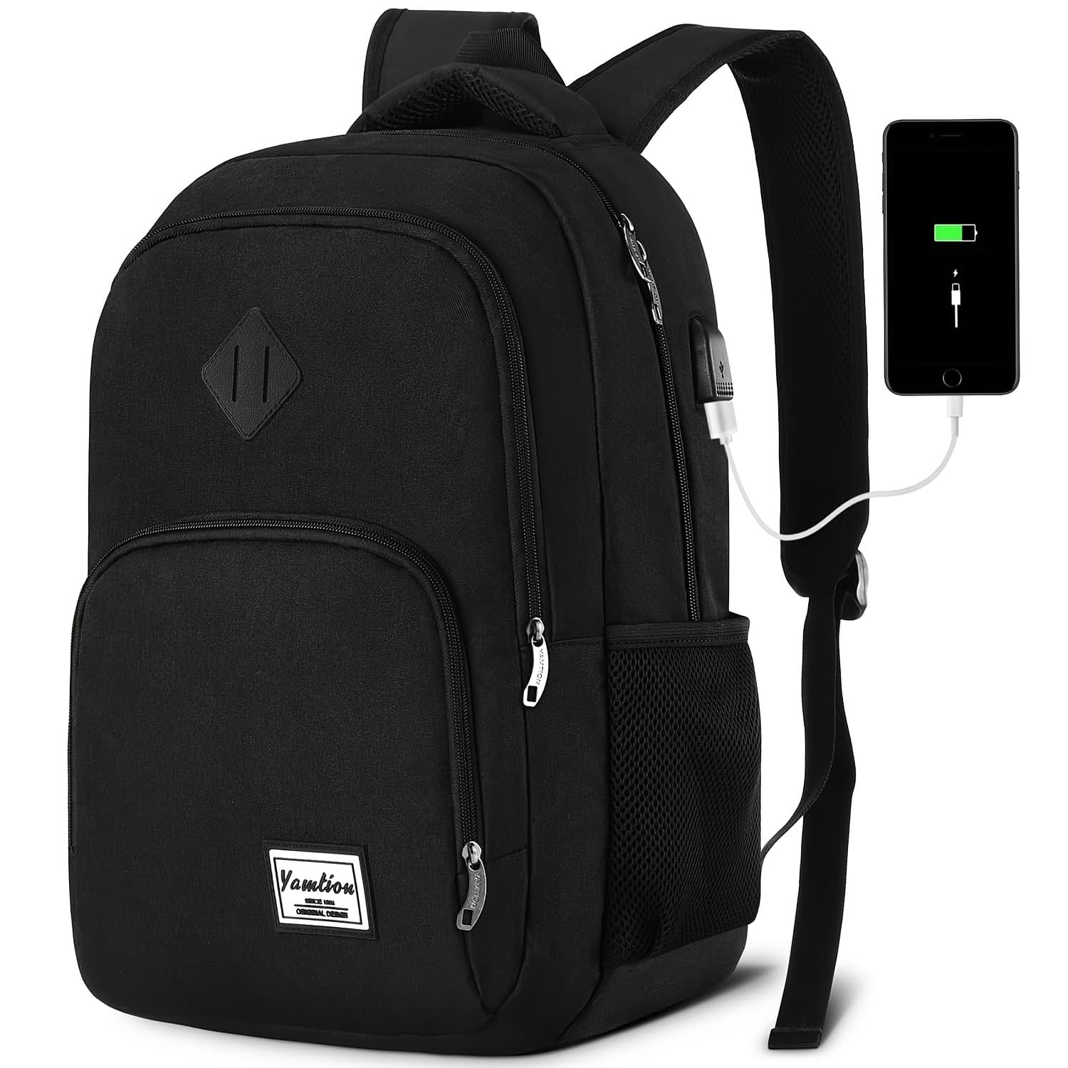 TEMU 15.6 Inch Laptop Backpack With Usb Charging Port For | School, College, Business & Travel Backpack For Teens & Adults | Durable Bookbag For Daily Use