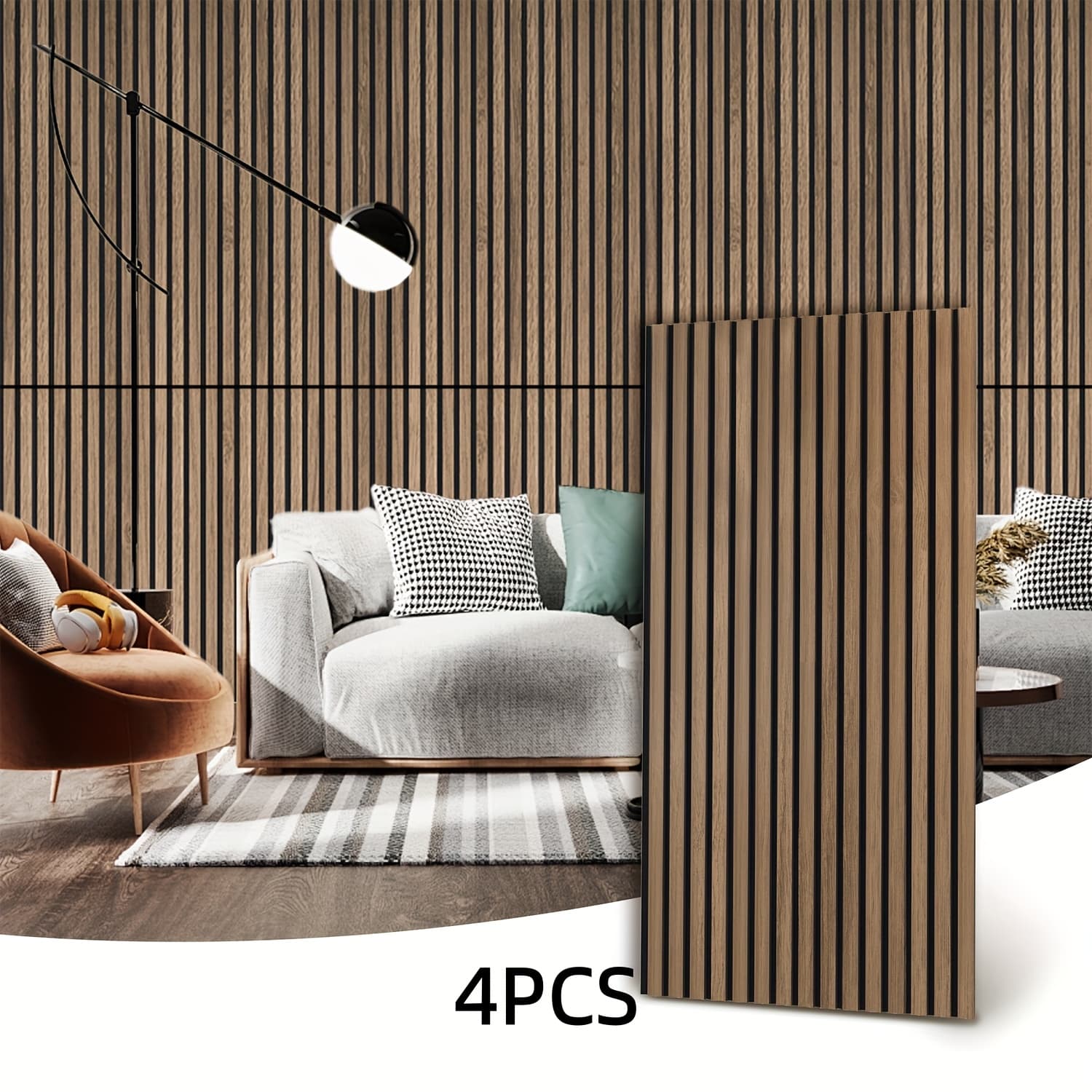 TEMU Supeasy 3/4 Pcs 48" X 24.5" Soundproof Wall Panels Wood Slat Wall Panel | Dampening Panels Wood Wall Panels