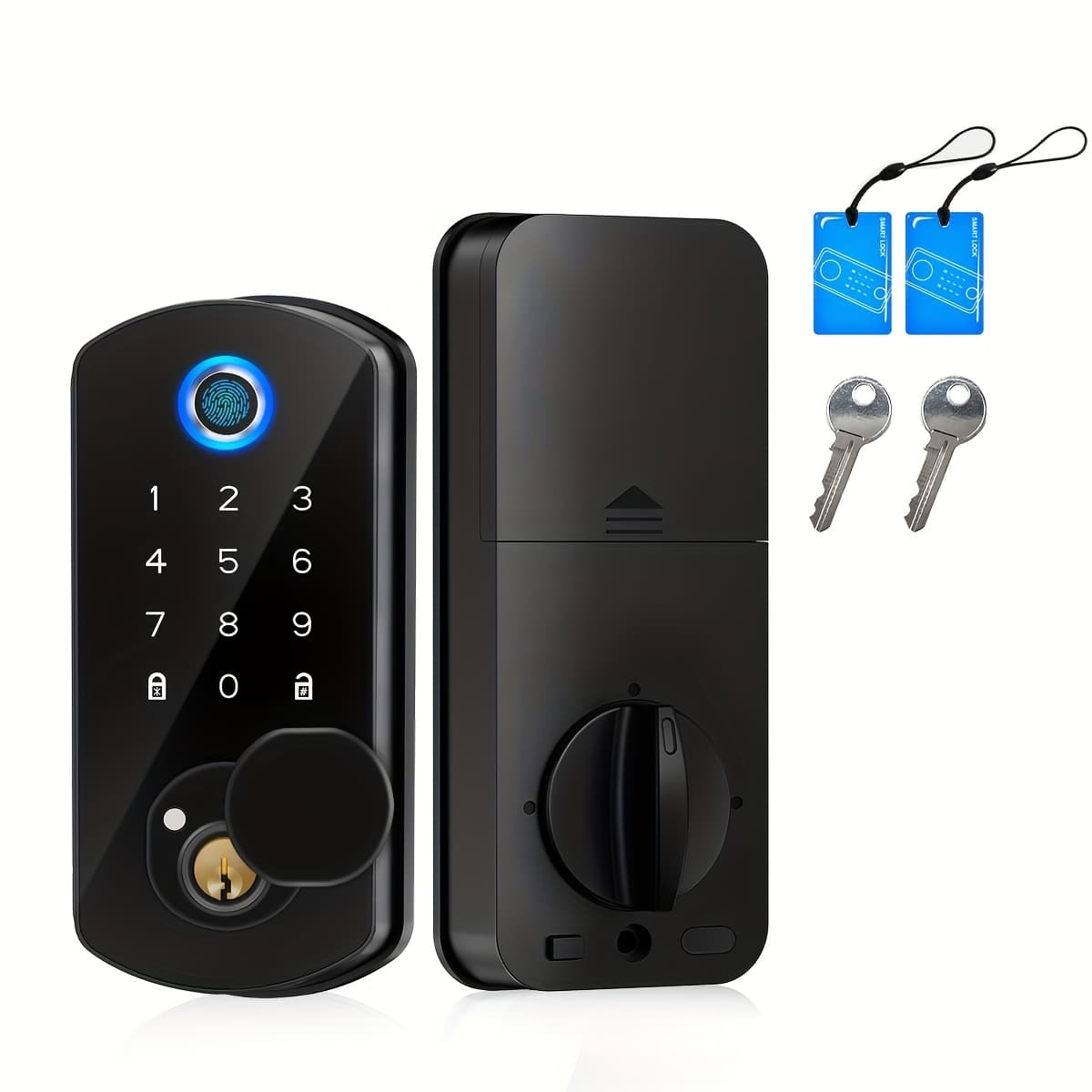 TEMU Keyless-entry Door Lock, Fingerprint Smart Locks For Front Door, Deadbolt , - Control-, Electronic Door Lock Perfect For Exterior, Interior, Bedroom