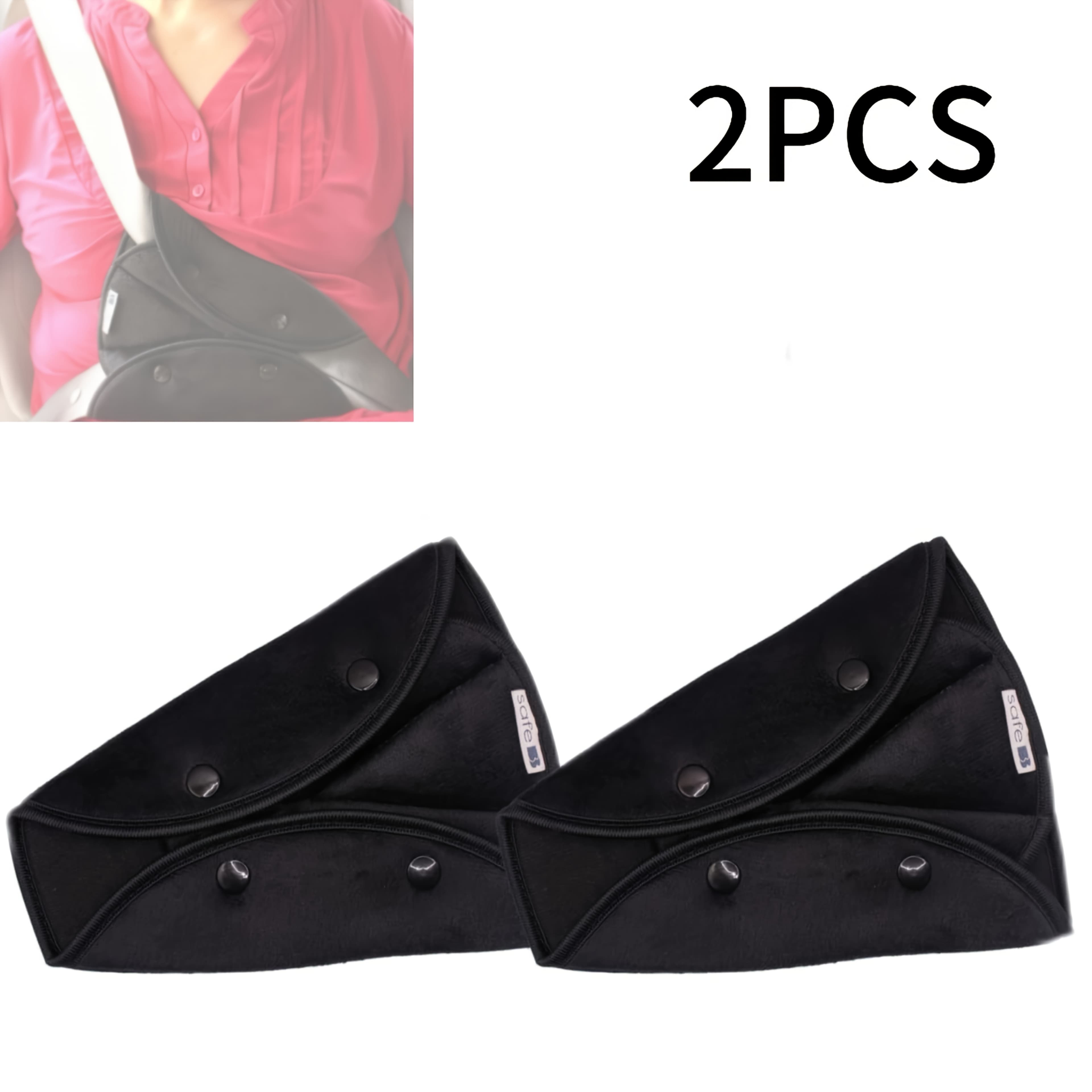 TEMU 2pcs Seat Belt Covers - Padding With Seat Locator, Fit For Most Vehicles, Black Fabric Protectors For Support, Car Accessory | Cover | Soft Fabric Cover