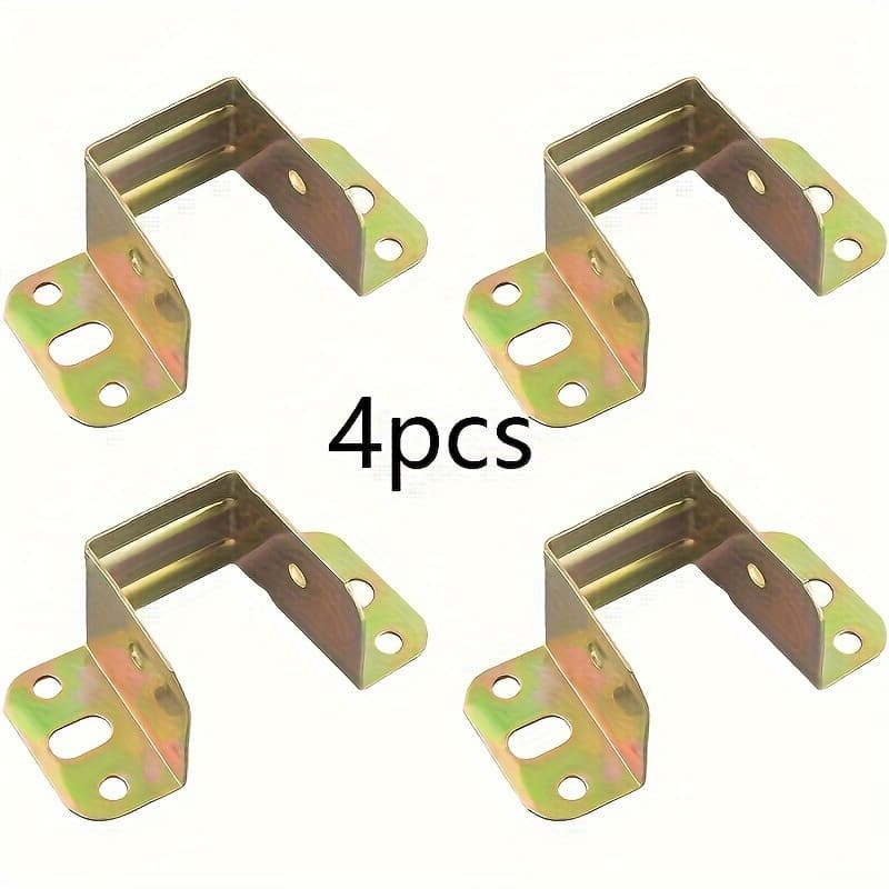 TEMU 4pcs/1set Bed Frame Brackets, Corner Bracket Hooks For Furniture Fixing, Heavy-duty Bed Corner Hinge Hardware Accessories