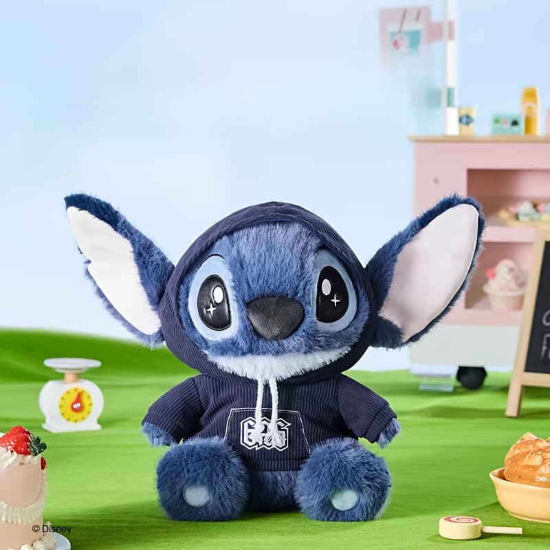 TEMU Miniso 1pc - Stitch Overalls Doll, Cute Stitch Hoodie Plush Toy, Adorable Design, Rich Details, Exquisite Design, Perfect Birthday Gift, Easter Gift