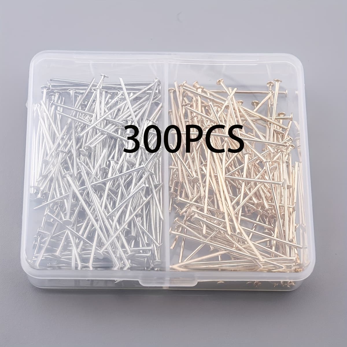 TEMU 300pcs Pins Iron 30mm T-shaped Beading Pins Flat Bottom Pins For Jewelry Beading Making Additions And Cuttable Beading Needles For Making Bracelets, Necklaces