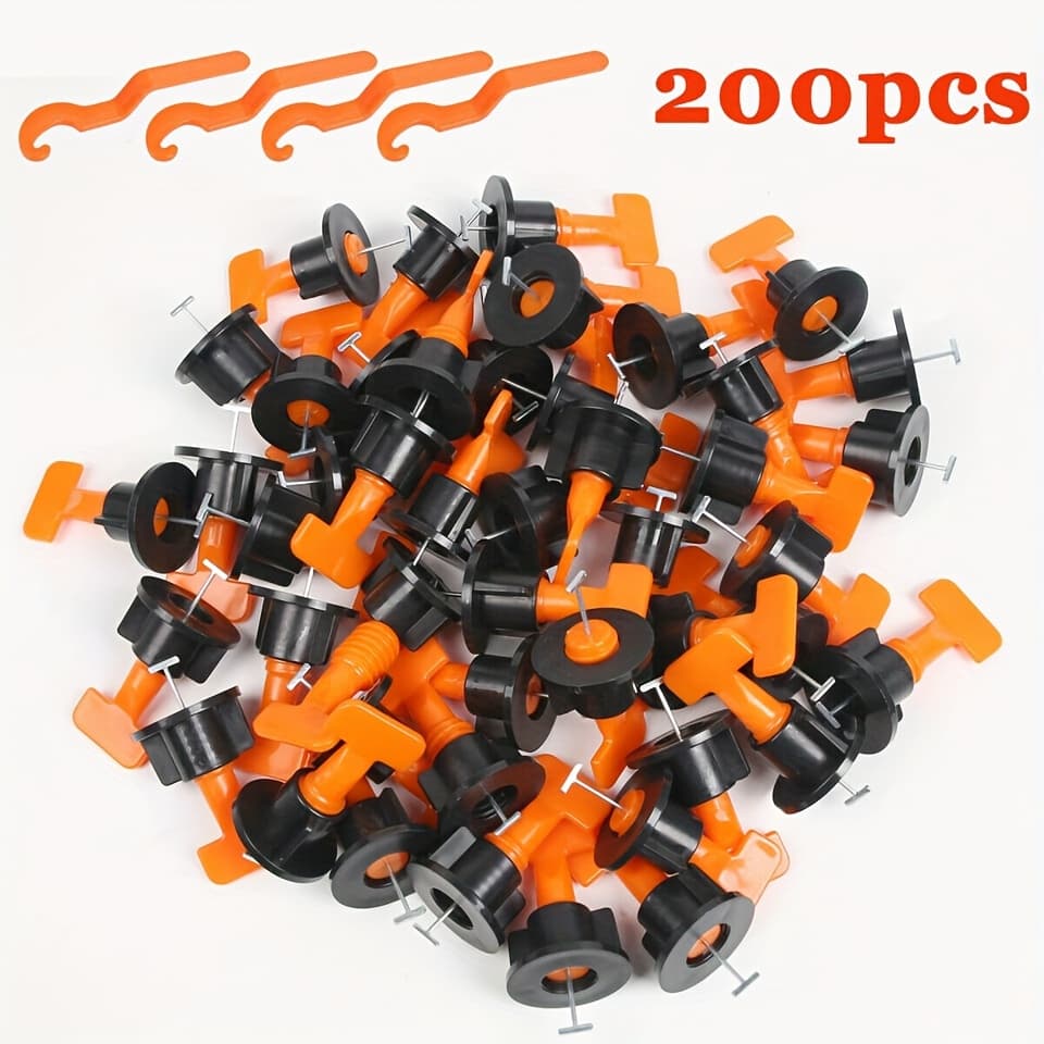 TEMU 200pcs Tile Leveling System Set For Reusable Tile Spacers And Clips For