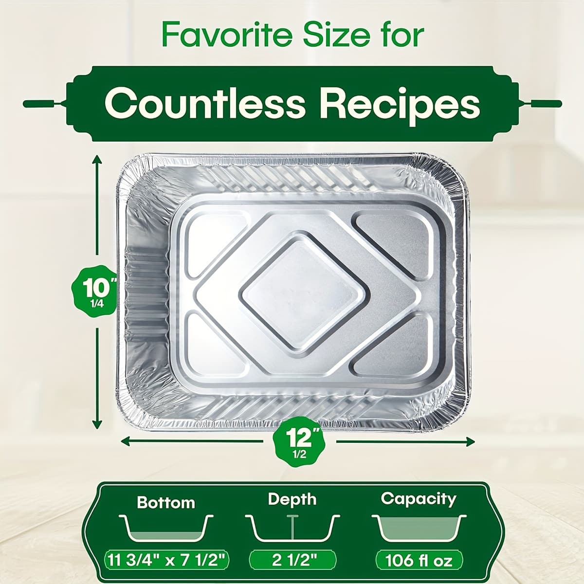 TEMU 30pcs Of 12.5"x10.25" Aluminum Pans, Half-size Steam Table Pans, Heavy-duty Deep Foil Baking Trays Suitable For Baking, Grilling, Bbq, And Roasting