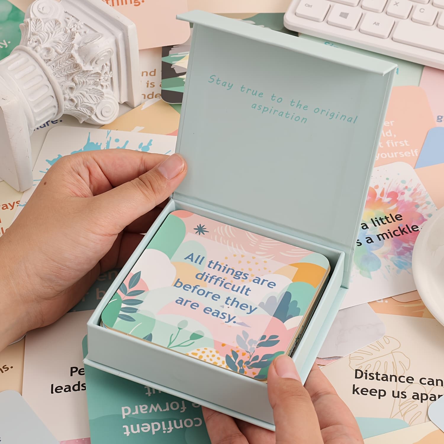 TEMU A Set Of 50 Motivational Affirmation Cards Designed For Women, Featuring For Daily Encouragement, Mindfulness, And Meditation
