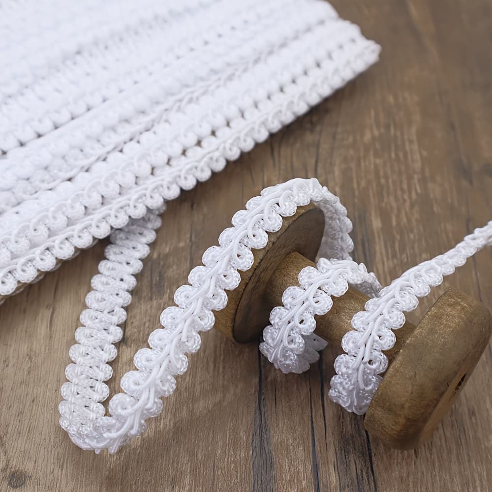 TEMU Decorative Braid Trim Ribbon Sewing Craft Supplies 18 Yards Braided Cord Scalloped Edge Braid Rick Rack Trim For Sewing, Pillows, Home Curtain