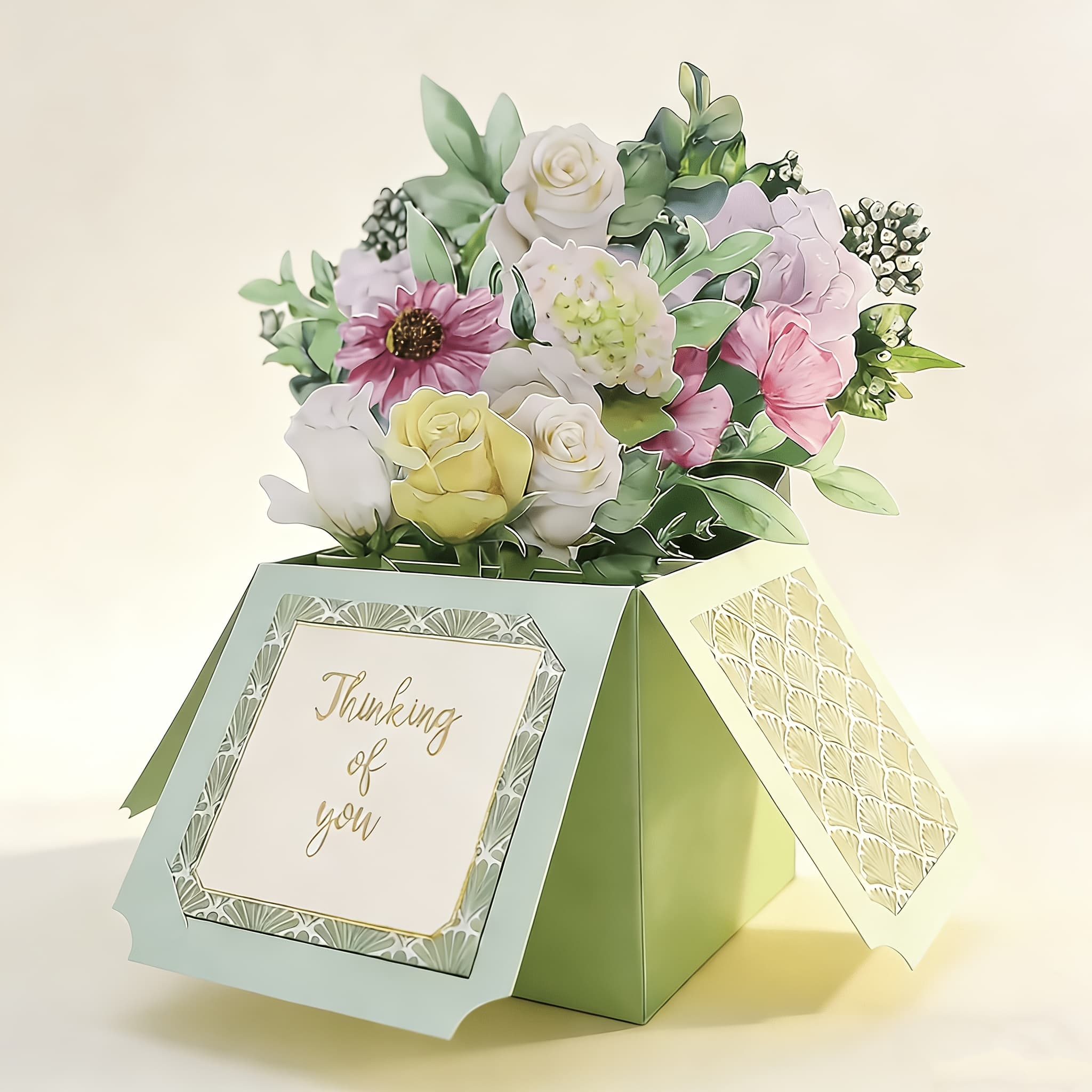 TEMU 3d Pop Up Flower Bouquet Greeting Card Gift For Birthday