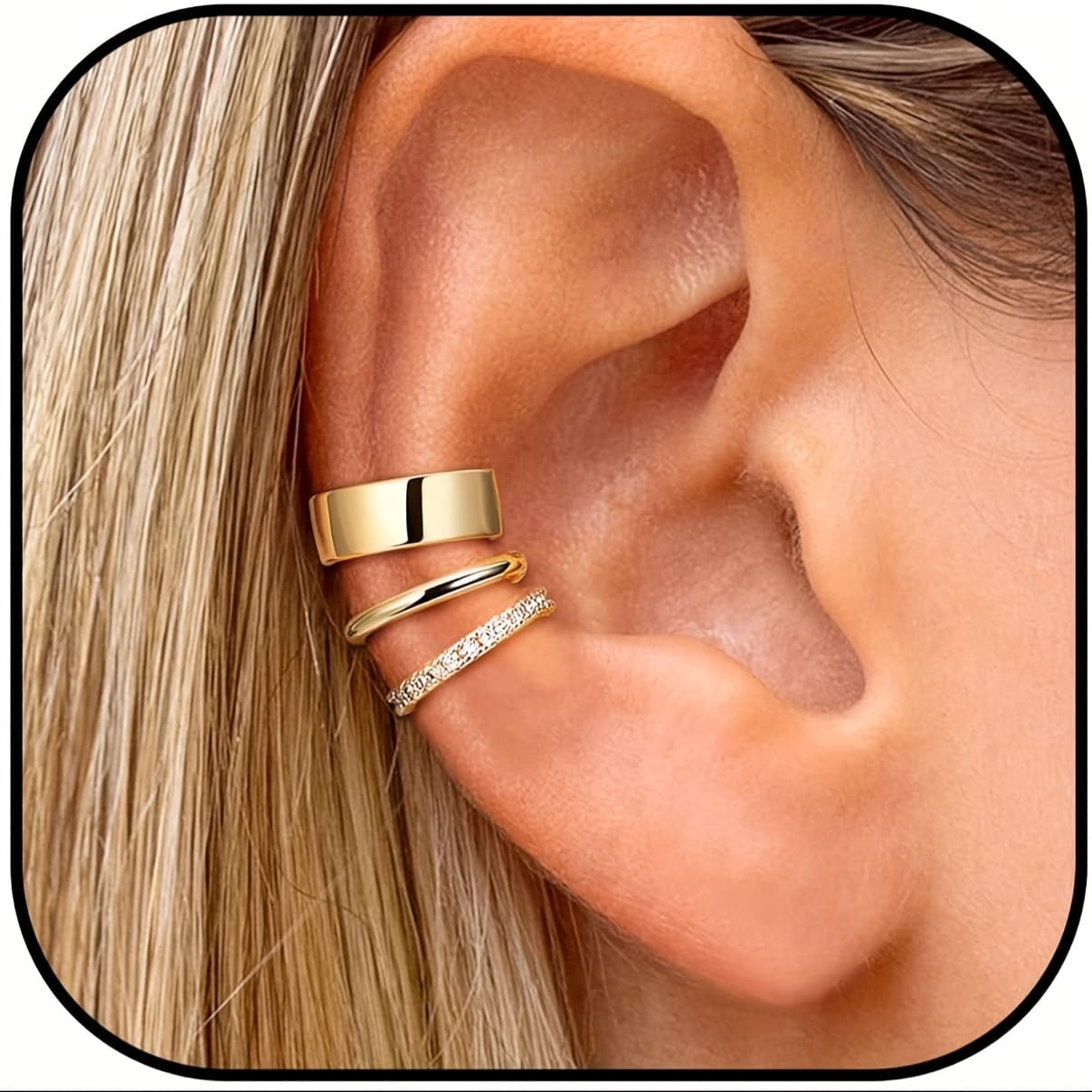 TEMU Ear Cuff Earrings For Women Adjustable Non Piercing Ear Cuffs Fake Earrings Clip On Cartilage Earring Ear Cuffs Jewelry