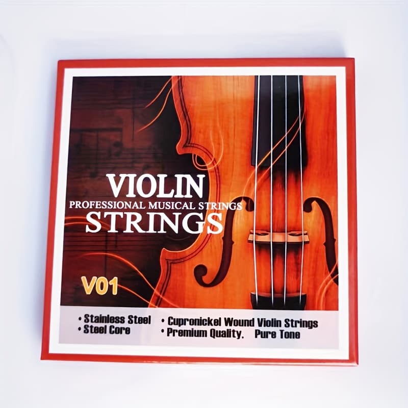 TEMU 4 Strings/set Of Instrument Accessories, Stainless Steel Bright Strings, High- Core, V01 Imported With German Silvery Wound Strings, Violin Set Strings, For Strings 1 To 4