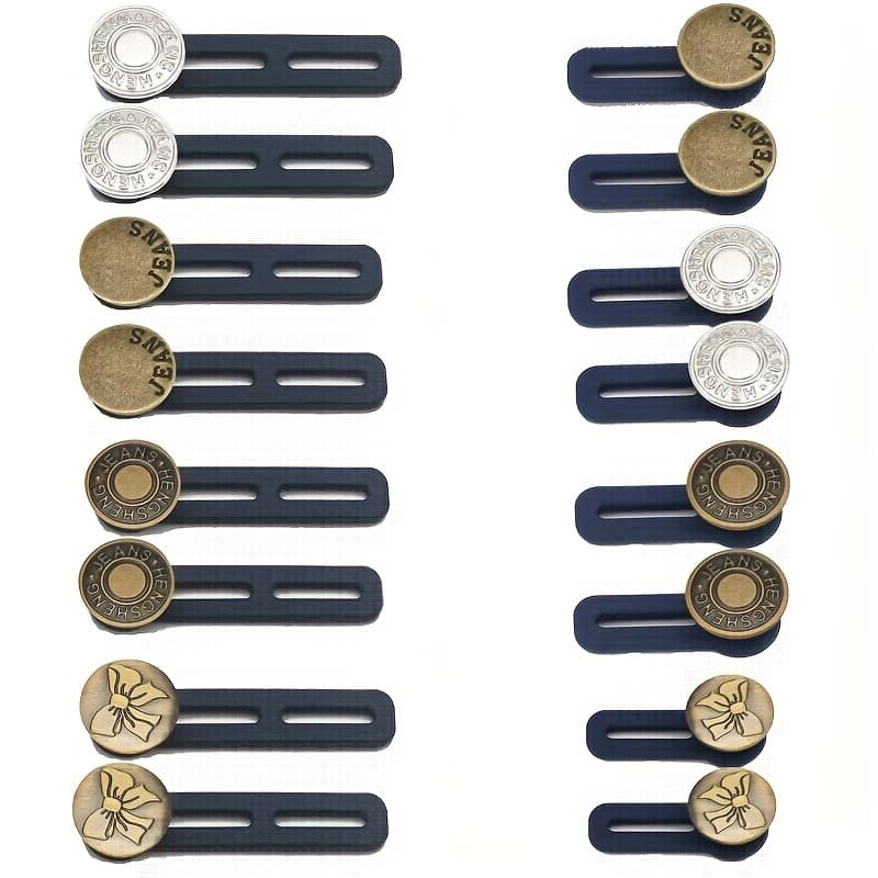 TEMU Button Extenders For Jeans, Adjustable Elastic Waist Extender Button, Women Men Pants Waist Extenders - Pants Button Extender, 16pcs Jean Button Extender