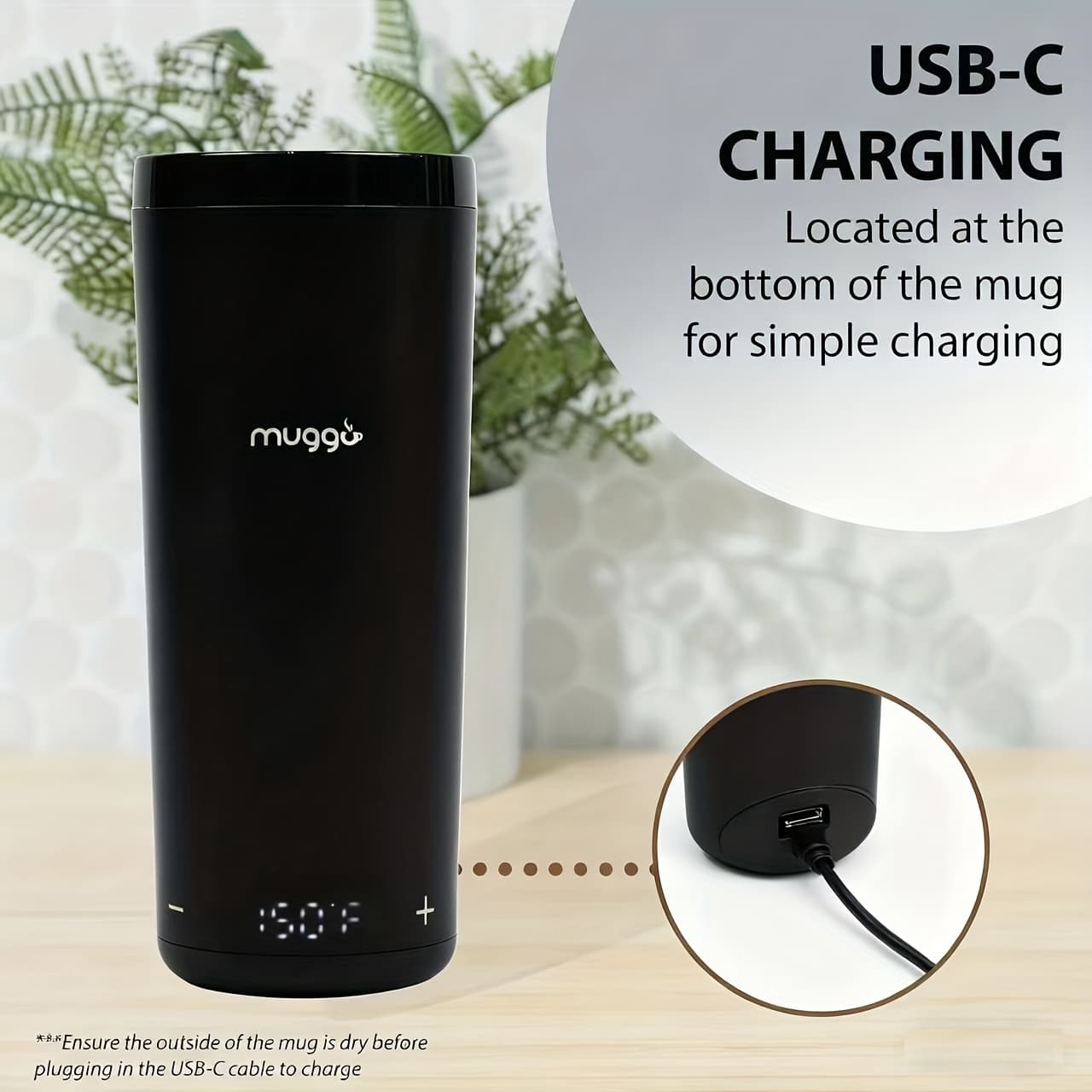 TEMU 12oz Rechargeable Electric Self Heating Coffee Mug Temperature Control Smart Mug Gift For Mom Dad Wife Husband