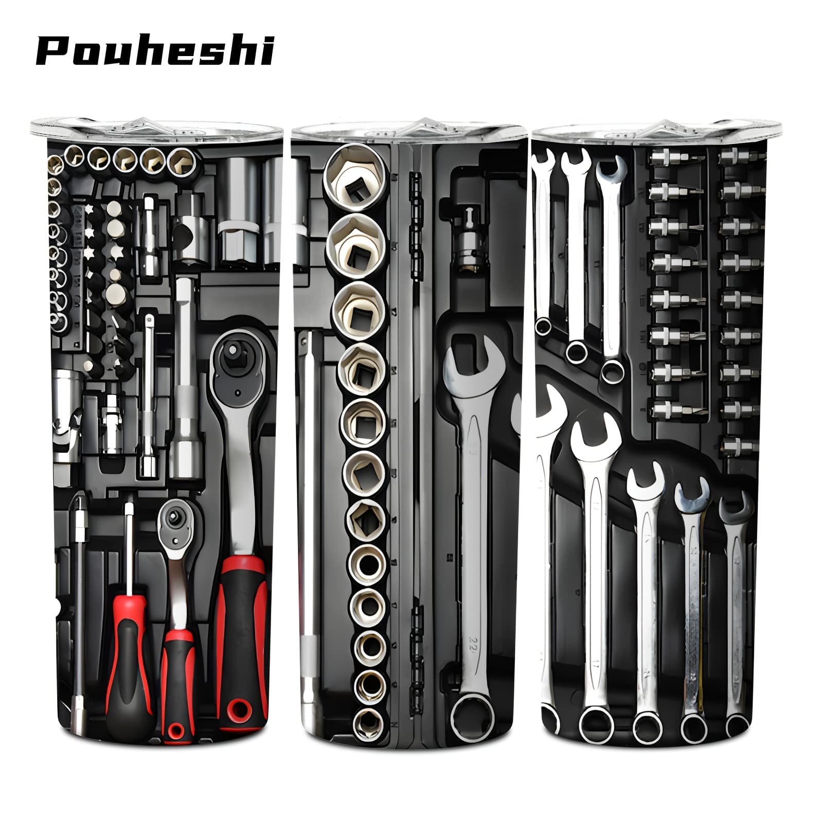 TEMU 1pc/20oz Tools In Tool Box Stainless Steel Double Wall Insulated Hot/cold Drink, Car Cup Holder Compatible, Reusable Coffee Mug, Men And Women, Camping, Office, Nice Gift
