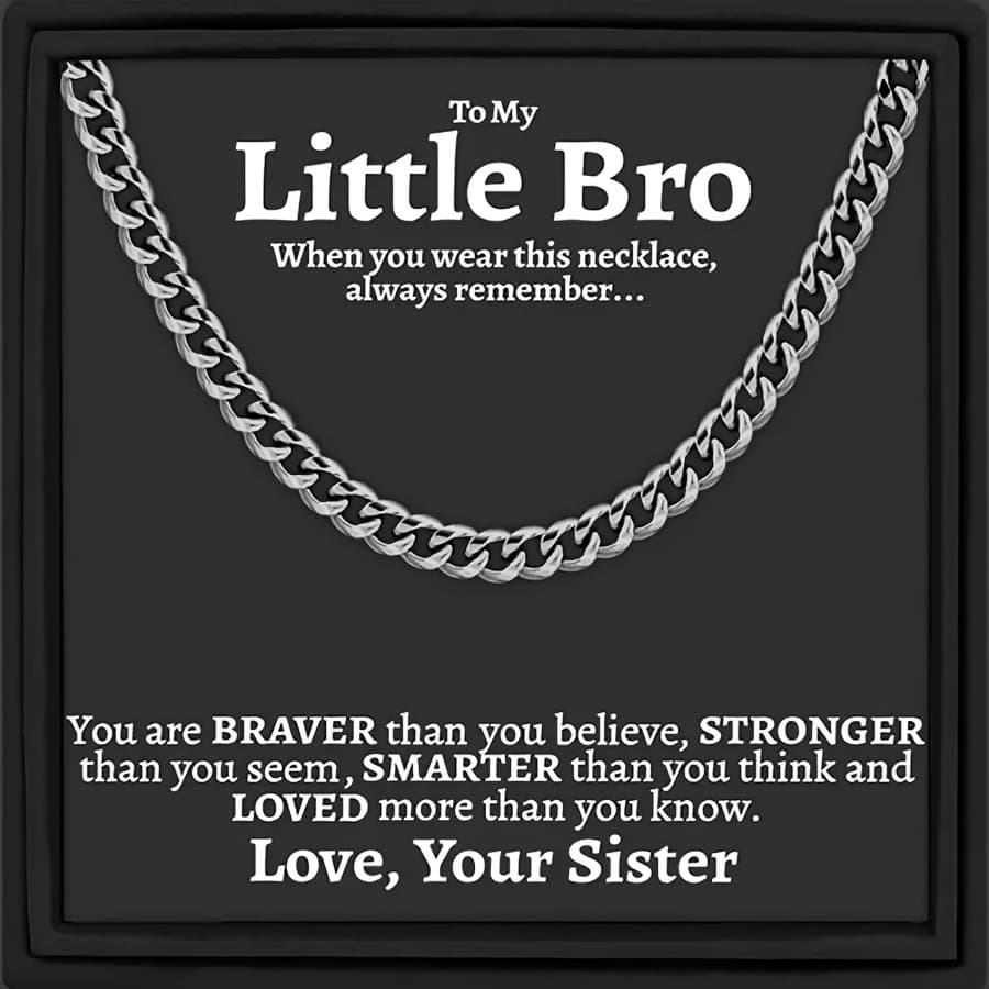 TEMU A Stylish Stainless Steel Chain Necklace, Perfect For Decorative Jewelry, Ideal For Holidays And Birthday Parties, A Gift For My Brother, Complete With A Gift Box And Cards