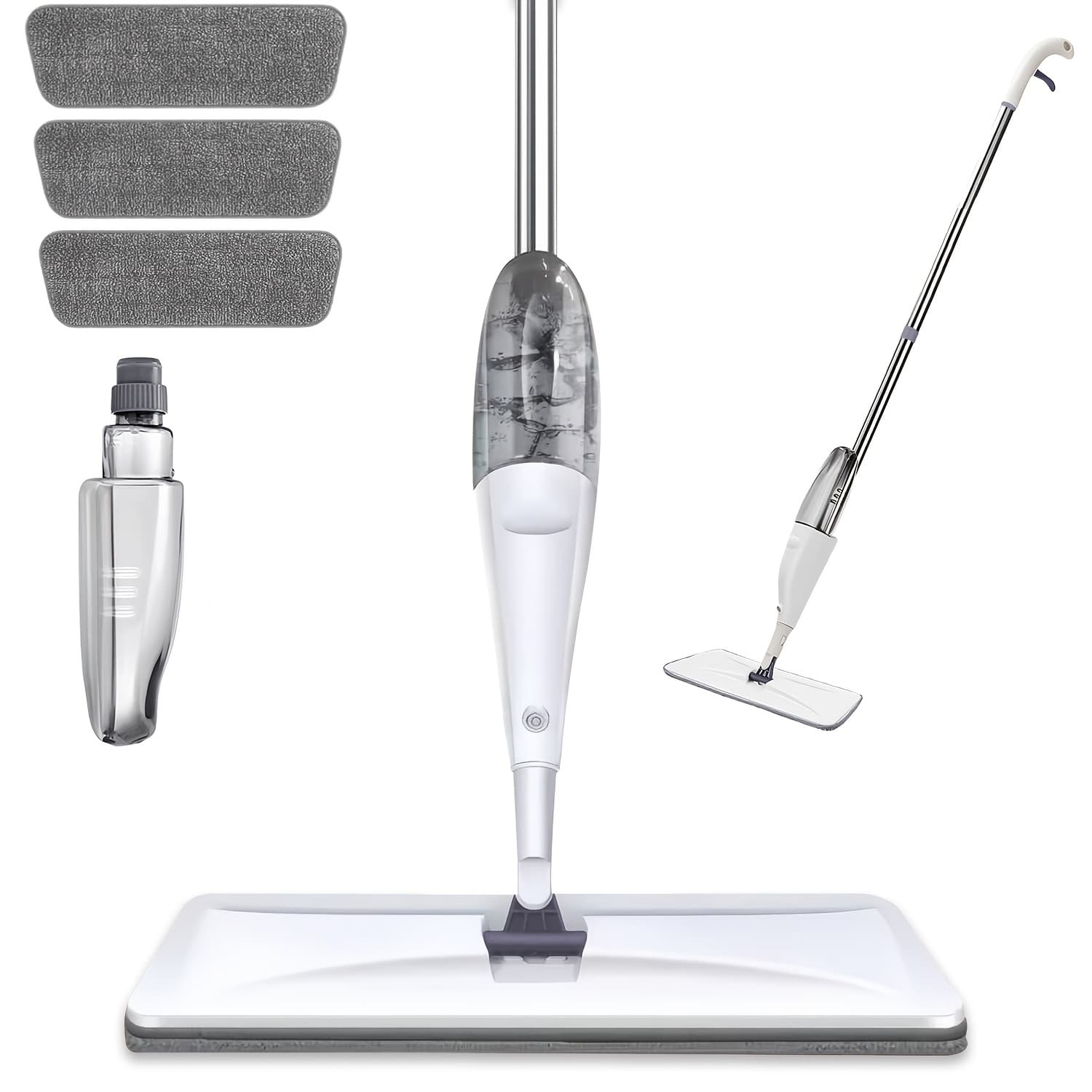 TEMU Spray Mop And 3 Washable Pads. Water-spraying Flat Mop. Mops For Floor Cleaning. Dry And Wet . Household Floor Mop. For Floor Cleaning. Suitable For Hardwood, Laminate, Tiles, Ceramics
