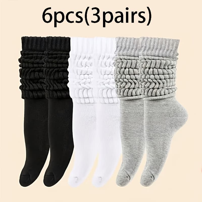 TEMU 6pcs (3 Pairs) Women's Warm Soft Breathable Stockings, Daily Casual And Sports Wear Tights, Women' Weather Essential Base Layer, Comfortable And Warm