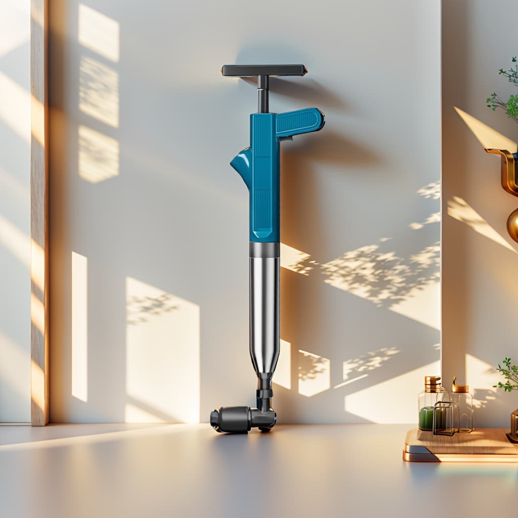 TEMU Stainless Steel High-pressure Air Toilet Unclogger - Drain Cleaning Tool, No Batteries Required