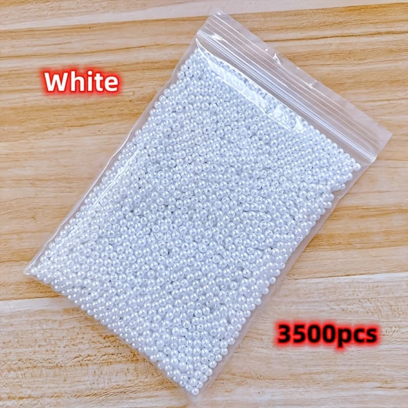 TEMU 3500pcs 4mm Beads With Holes, White And Beige Spacer Beads For Handmade , Bracelet Necklace Earring Craft Filler Supplies