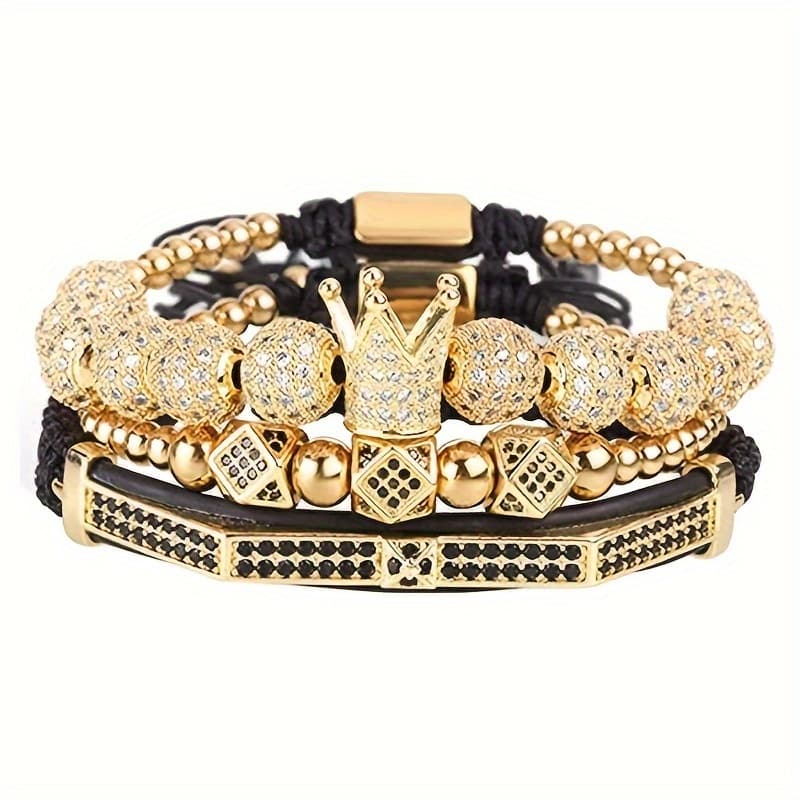 TEMU Prism Bead Woven Bracelet Set For Men