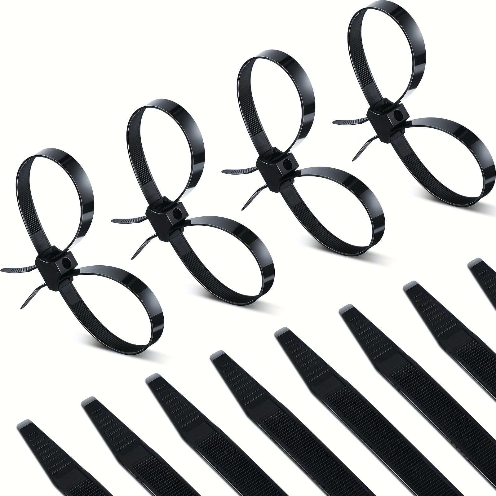TEMU 30pcs Double-ended Zip Tie Nylon Zip Tie Police Cable Restraints Disposable Cable Tie Double Locking Wire Ties For Security Plants Repairing, 250 Lbs, 19.7 Inch Long