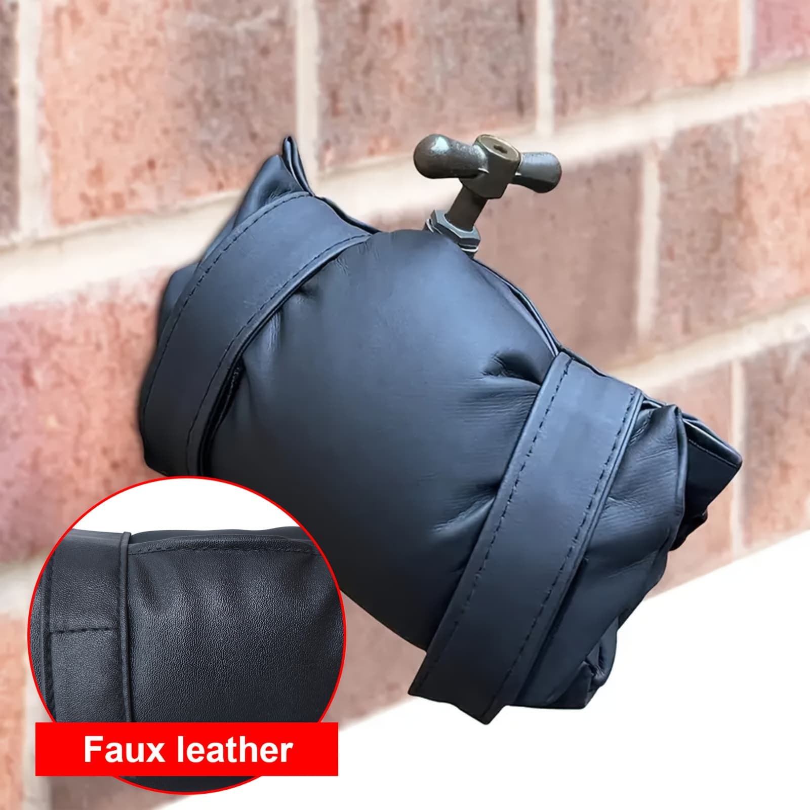 TEMU Winter Outdoor Faucet Cover - , 2 Material Options, High-strength Protection, And Remove, For Protection, Pipe Insulation, Faucet Freeze Cover, Black