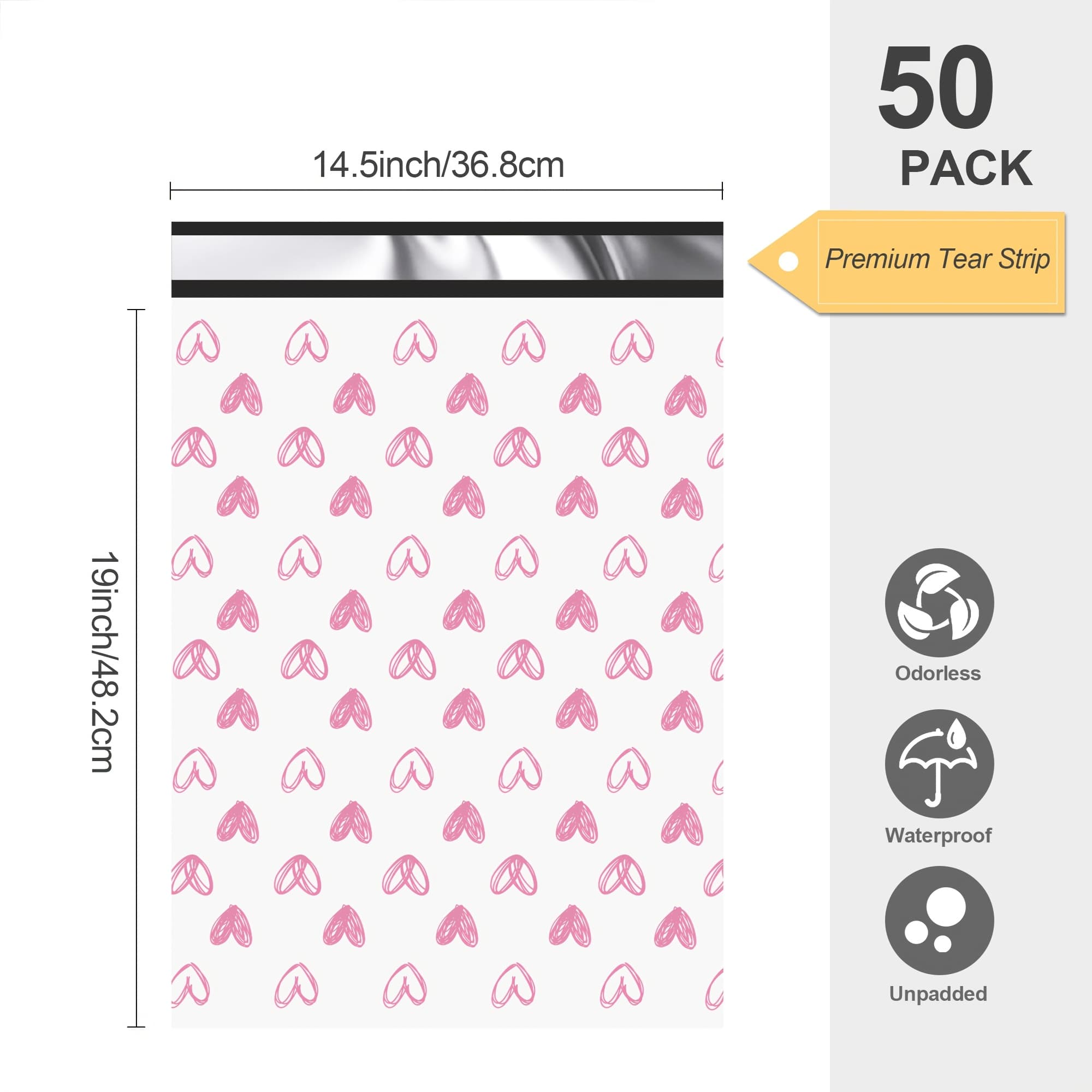 TEMU 50/100pcs Printed Poly Mailer Shipping Bags For Clothing, Strong Thick And Self Adhesive Mailing Bags - Cute Packaging Bags For Small Business