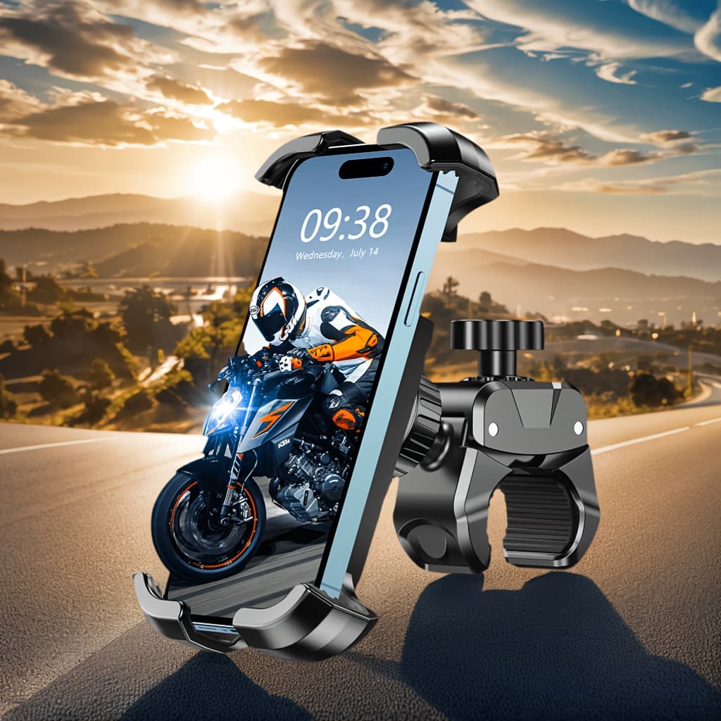 TEMU Babacom Bike Phone Mount, Upgrade [1s Lock][] Motorcycle Phone Mount, [360° Rotatable] Phone Holder For Bike Handlebar Compatible With 4.7-6.8" Cell Phone