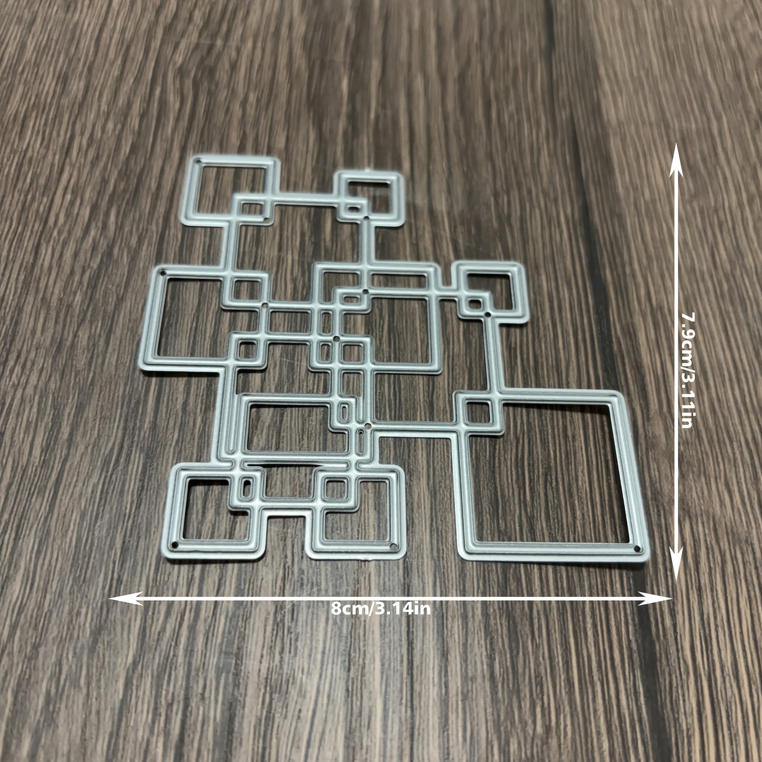 TEMU 1pc Square Irregular Metal Cutting Dies Decorative Scrapbooking Paper Craft Knife Punching Stencil Dies.