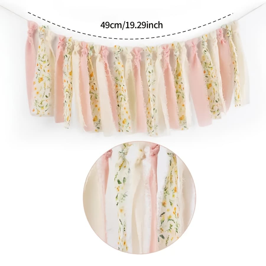 TEMU Party Hand-torn Chiffon Tassel Banners And Ribbons For Photography Props