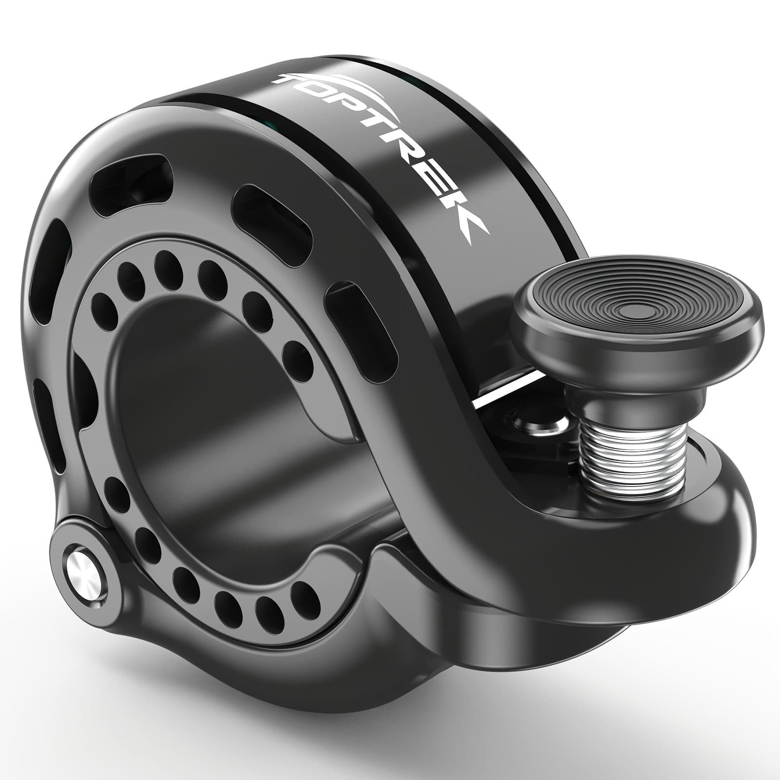 TEMU Toptrek Loud Bicycle Bell With Chrome-nickel Aluminum Alloy – Rust-proof, Silicone Clasp For 22.2-31.8mm Handlebars, Invisible Q-shape Design, 110db Volume